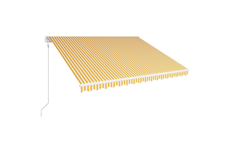 automatisk foldemarkise  400 x 300 cm gul og hvid - Gul - Balkonmarkise - Markiser - Terrassemarkise
