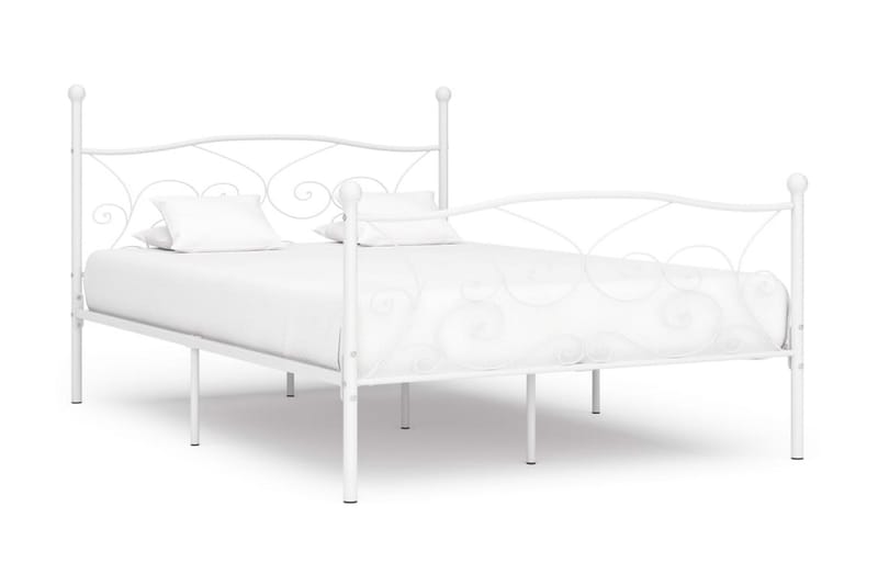 sengestel med lamelbund 140 x 200 cm metal hvid - Hvid - Sengeramme & sengestel