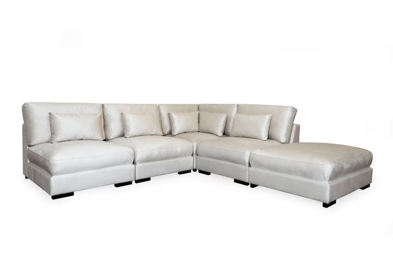 Dubai Chaiselongsofa Venstre Velour - Hvid - Møbler - Sofaer - Sofa med chaiselong