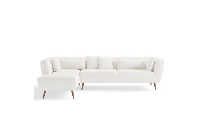 Richie Sofa med Divan 4-personers - Hvid Bouclé - Møbler - Sofaer - Sofa med chaiselong