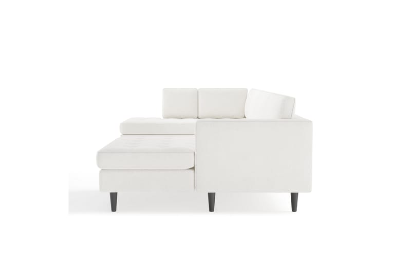 Olenne Sofa med Divan og Chaiselong 6-personers - Hvid Bouclé - Møbler - Sofaer - U Sofa