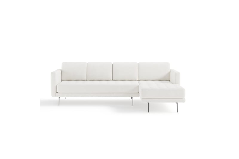 Debbi Sofa med Divan 4-personers - Hvid Bouclé - Møbler - Sofaer - Sofa med chaiselong