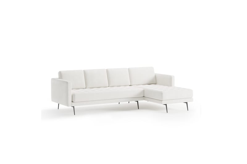 Debbi Sofa med Divan 4-personers - Hvid Bouclé - Møbler - Sofaer - Sofa med chaiselong