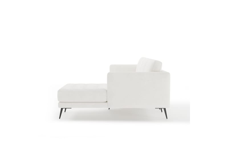 Debbi Sofa med Divan 4-personers - Hvid Bouclé - Møbler - Sofaer - Sofa med chaiselong