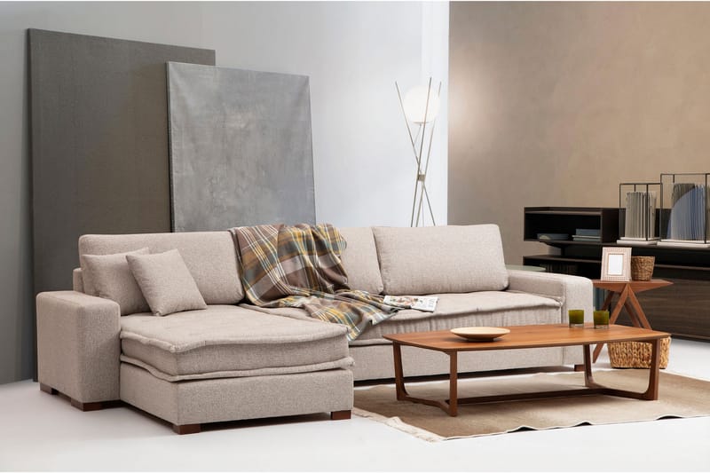 Gladfield Chaiselongsofa 3-personers - Beige - Møbler - Sofaer - Hjørnesofa