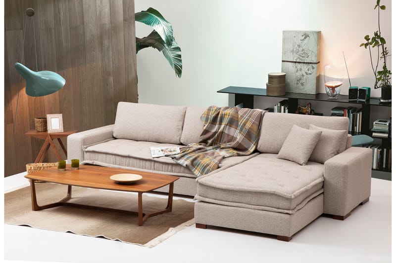 Gladfield Chaiselongsofa 3-personers - Beige - Møbler - Sofaer - Hjørnesofa