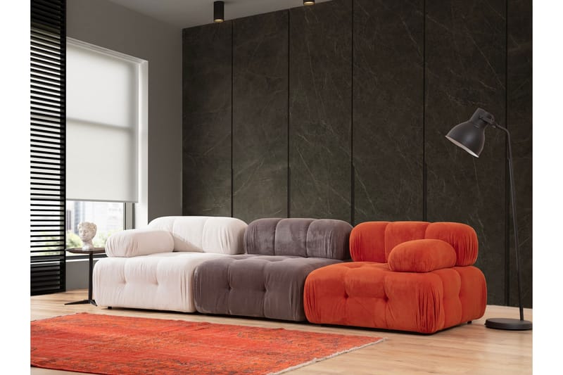 Reverto Modulsofa 3-personers - Rød/Hvid - Møbler - Sofaer - Modulsofaer - Komplet modulsofa