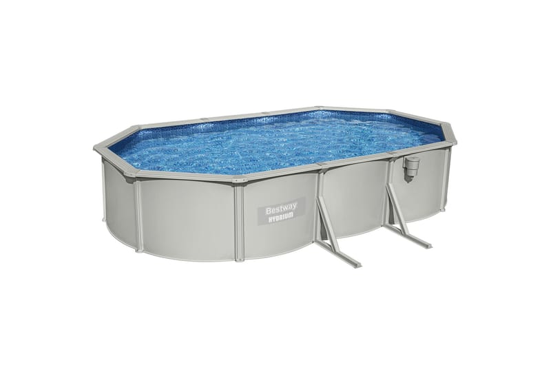 Bestway Hydrium Stålpool Oval 6,1x3,6 m - Grå - Have - Udendørsbad - Pool - Fritstående pool