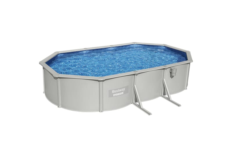 Bestway Hydrium Stålpool Oval 6,1x3,6 m - Grå - Have - Udendørsbad - Pool - Fritstående pool