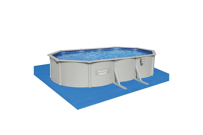 Bestway Hydrium Stålpool Oval 6,1x3,6 m - Grå - Have - Udendørsbad - Pool - Fritstående pool