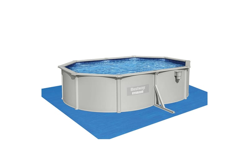 Bestway Hydrium Stålsvømmepool Oval 5 x 3,6 m Grå - Grå - Have - Udendørsbad - Pool - Fritstående pool