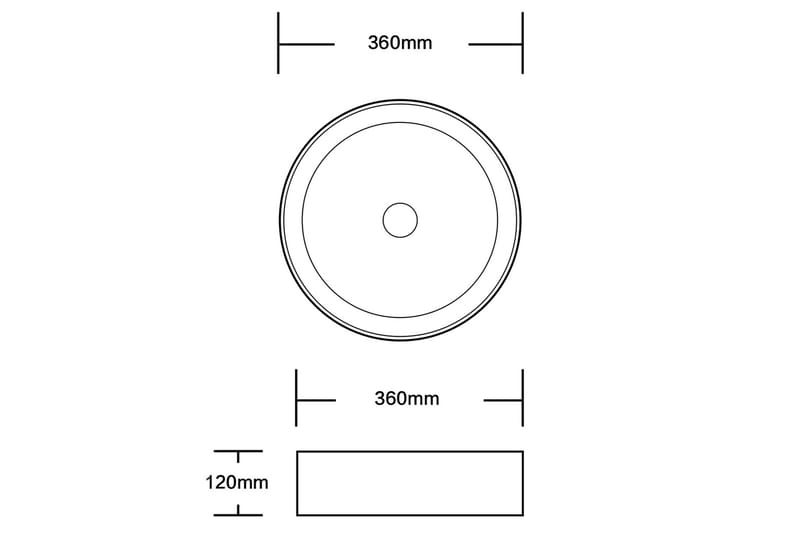 Rund håndvask 36 cm Sort - Lyfco - Hus & renovering - Køkken & bad - Badeværelse - Håndvaske - Lille håndvask