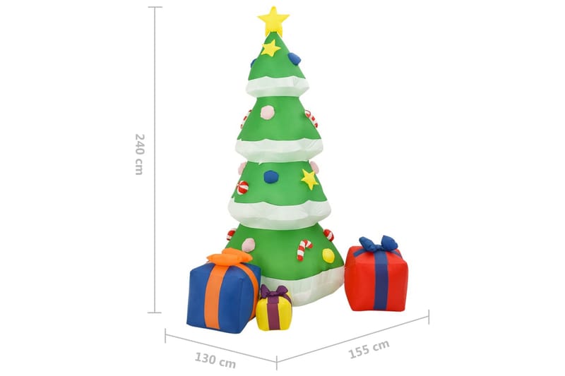 oppusteligt juletræ med LED-lys 240 cm indendørs/udendørs - Flerfarvet - Belysning - Julebelysning - Julelys udendørs