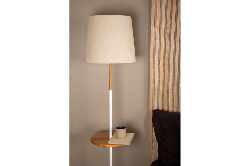 Hattman gulvlampe - Linned/Marmor/Beige/Brun/Hvid - Belysning - Lamper & indendørsbelysning - Gulvlampe & standerlampe