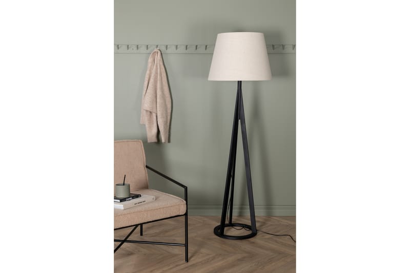 Kona Gulvlampe - Linned/Beige/Sort - Belysning - Lamper & indend�ørsbelysning - Gulvlampe & standerlampe