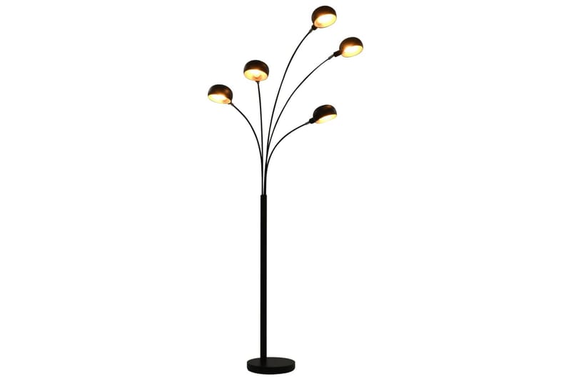 standerlampe 200 cm 5 x E14 sort og guld - Belysning - Lamper & indendørsbelysning - Gulvlampe & standerlampe - Femarmet gulvlampe