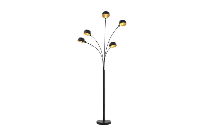 standerlampe 200 cm 5 x E14 sort og guld - Soveværelse lampe - Stuelampe - Femarmet gulvlampe - Gulvlampe & standerlampe