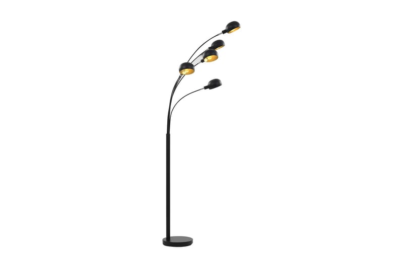 standerlampe 200 cm 5 x E14 sort og guld - Belysning - Lamper & indendørsbelysning - Gulvlampe & standerlampe - Femarmet gulvlampe