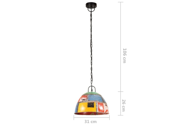 Industriel Hængelampe 25 W Rund 31 cm E27 Flerfarvet - Flerfarvet - Belysning - Lamper & indendørsbelysning - Køkkenlampe - Loftlampe køkken