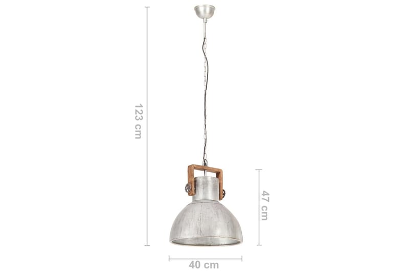 Industriel Hængelampe 25 W Rund 40 cm E27 Sølvfarvet - Belysning - Lamper & indendørsbelysning - Køkkenlampe - Loftlampe køkken