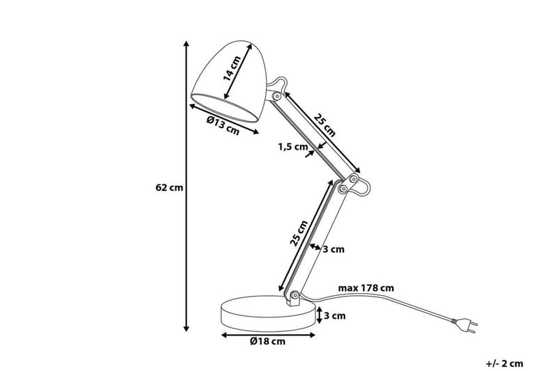 Veleka skrivebordslampe 62 cm - Sølv - Belysning - Lamper & indendørsbelysning - Læselampe - Læselampe bord