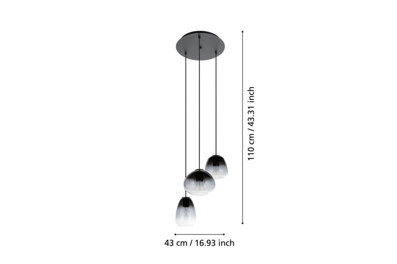 Loftlampe Eglo Aguilares Ø430 mm - Sort/Grå - Belysning - Lamper & indendørsbelysning - Loftlampe - Pendellamper & hængelamper