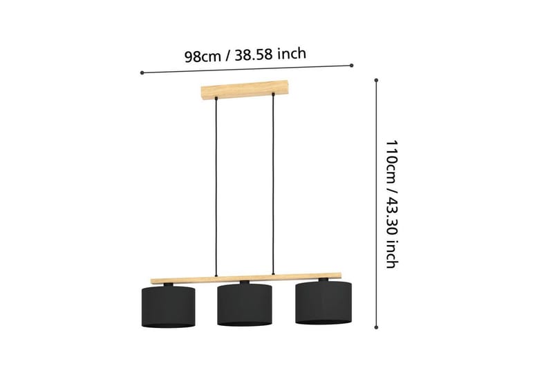 Loftpendel Eglo Castralvo - Sort/Brun - Belysning - Lamper & indendørsbelysning - Loftlampe - Pendellamper & hængelamper