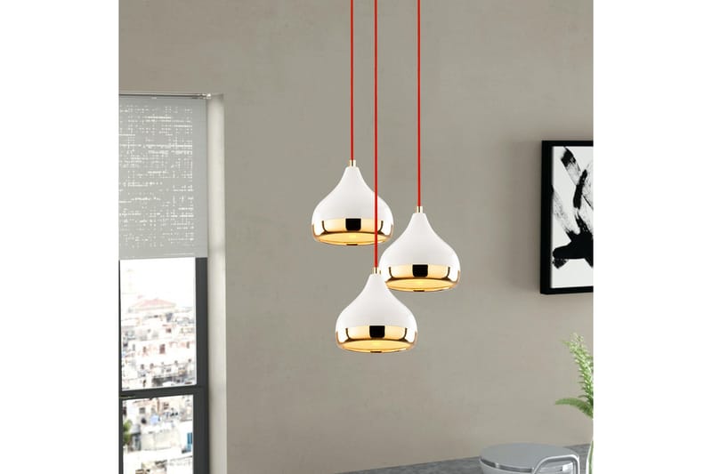 Opviq Yildo loftslampe - Hvid / rød / guld - Belysning - Lamper & indendørsbelysning - Loftlampe