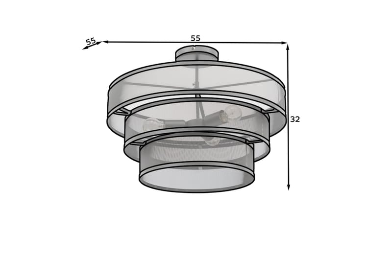 Orabela Loftlampe Rund - Sort - Plafond - Stuelampe - Soveværelse lampe