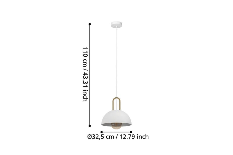 Pendel Eglo Calmanera Hvid, Messing - Hvid/Messing - Belysning - Lamper & indendørsbelysning - Loftlampe - Pendellamper & hængelamper