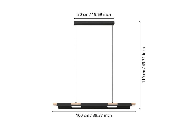 Pendel Eglo Ermua - Sort/Brun - Belysning - Lamper & indendørsbelysning - Loftlampe - Pendellamper & hængelamper