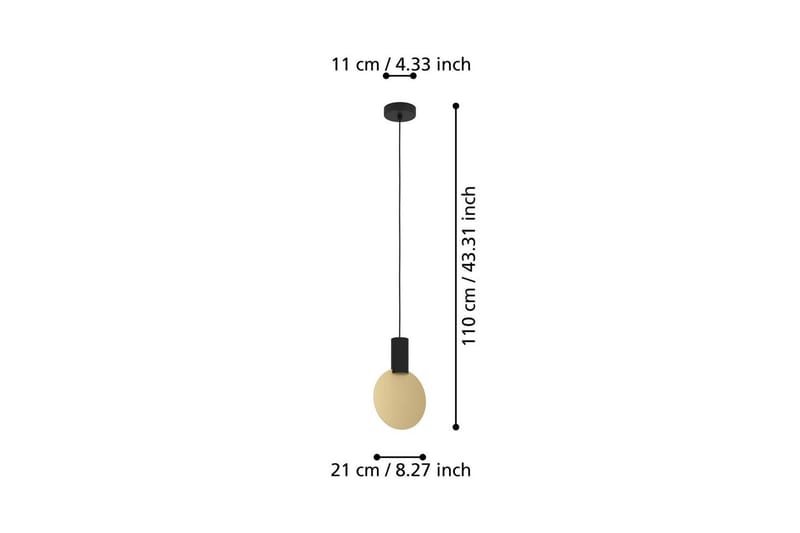 Pendel Eglo Sarona - Sort/Guld - Belysning - Lamper & indendørsbelysning - Loftlampe - Pendellamper & hængelamper