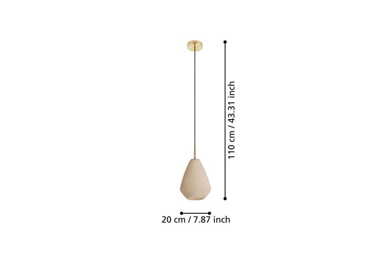 Pendellampe Eglo Caprarola - Beige/Messing - Belysning - Lamper & indendørsbelysning - Loftlampe - Pendellamper & hængelamper