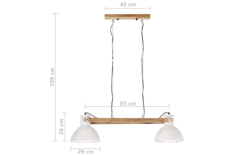 Industriel Hængelampe 25 W 109 cm E27 Hvid - Hvid - Belysning - Lamper & indendørsbelysning - Loftlampe - Pendellamper & hængelamper