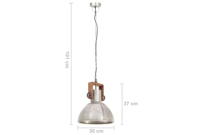 Industriel Hængelampe 25 W Rund 30 cm E27 Sølvfarvet - Belysning - Lamper & indendørsbelysning - Loftlampe - Pendellamper & hængelamper