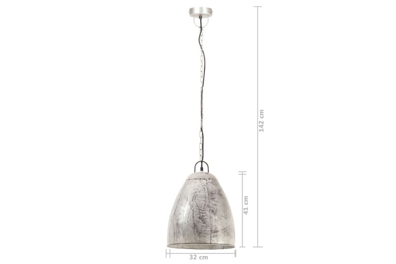 Industriel Hængelampe 25 W Rund 32 cm E27 Sølvfarvet - Belysning - Lamper & indendørsbelysning - Loftlampe - Pendellamper & hængelamper