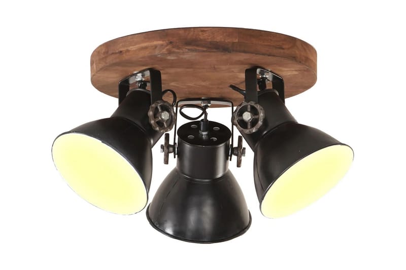 Industriel loftlampe 25 w 42x27 cm e27 mat sort - Sort - Belysning - Lamper & indendørsbelysning - Loftlampe - Pendellamper & hængelamper