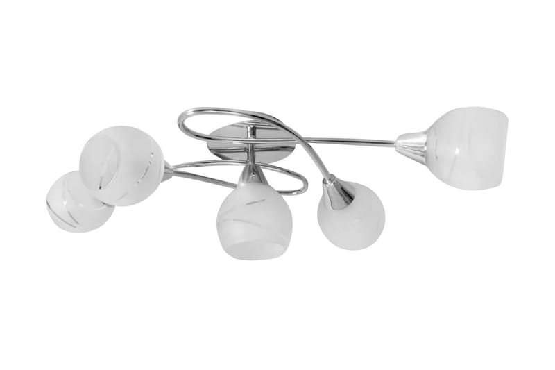 Loft Lampe Med Glasskærme I 5 E14 Pærer - Hvid - Plafond - Stuelampe - Soveværelse lampe