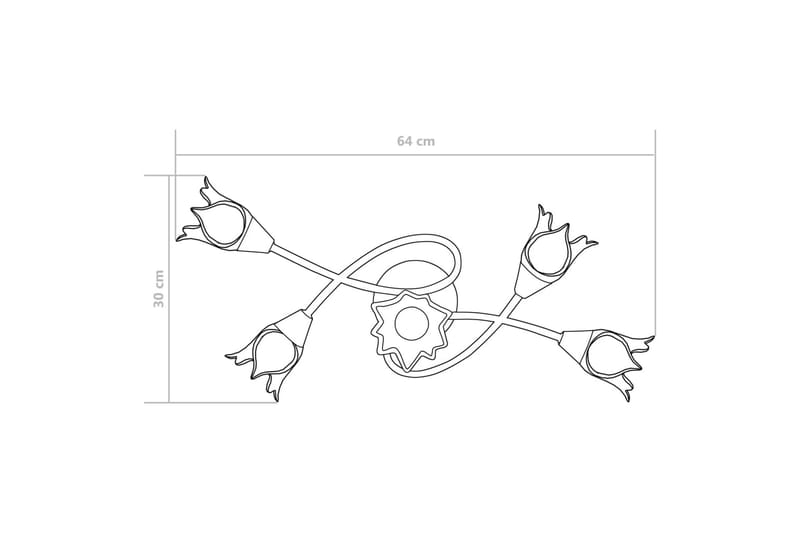 Loftlampe Transparente Glasskærme Til 5 E14-Pærer Tulipanfor - Belysning - Lamper & indendørsbelysning - Loftlampe - Plafond