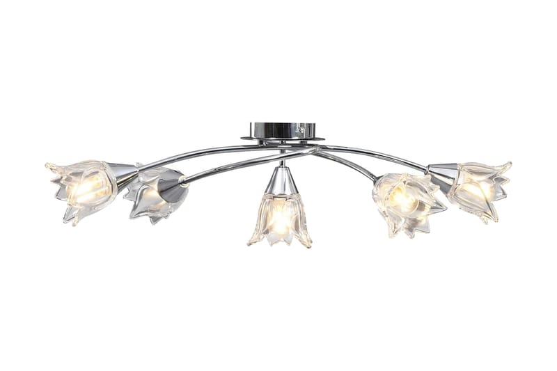 Loftlampe Transparente Glasskærme Til 5 E14-Pærer Tulipanfor - Plafond - Stuelampe - Soveværelse lampe