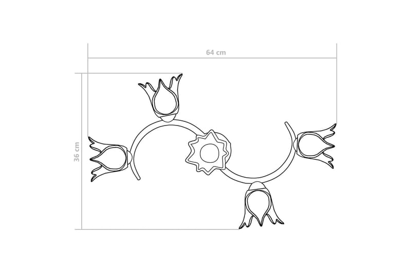 Loftlampe Transparente Glasskærme Til 5 E14-Pærer Tulipanfor - Belysning - Lamper & indendørsbelysning - Loftlampe - Plafond