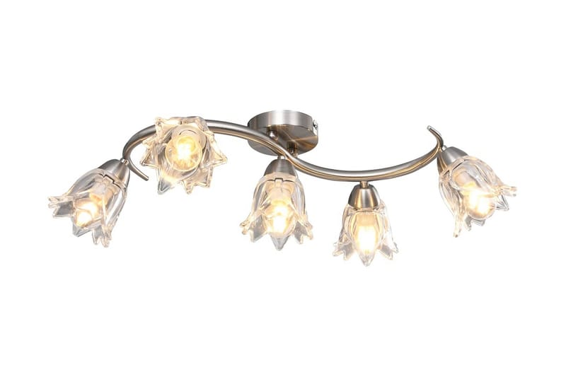 Loftlampe Transparente Glasskærme Til 5 E14-Pærer Tulipanfor - Plafond - Stuelampe - Soveværelse lampe