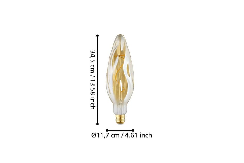 Lyskilde Eglo LM-E27-LED CF117 4W Amber - Gul - Belysning - Lamper & indendørsbelysning - Dekorativ belysning