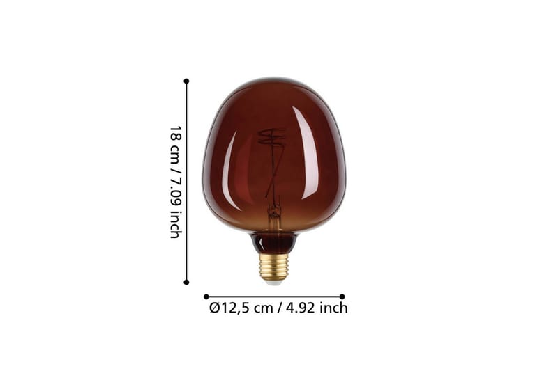 Lyskilde Eglo LM-E27-LED G125 4W 180x125 mm Cognac - Brun - Belysning - Lamper & indendørsbelysning - Dekorativ belysning