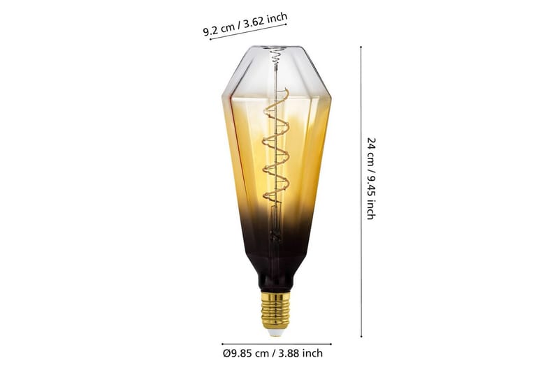 Lyskilde Eglo LM-E27-LED T100 4W Sort-Transparent Brun - Brun - Belysning - Lamper & indendørsbelysning - Dekorativ belysning