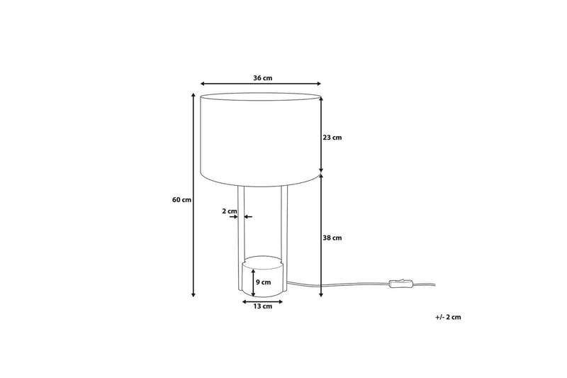 Madrica Bordlampe 60 cm E27 - Hvid/Sort/Grå - Belysning - Lamper & indendørsbelysning - Vindueslampe - Vindueslampe på fod