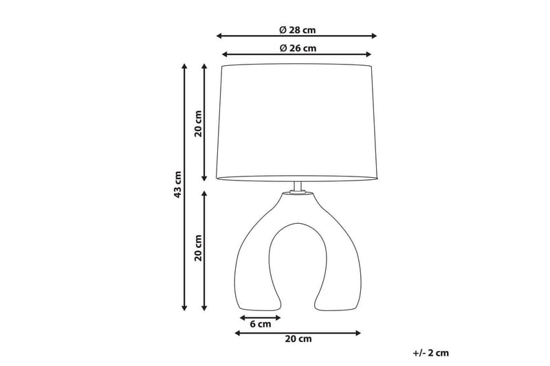 Avsaki Bordlampe 43 cm E27 - Gul/Hvid - Belysning - Lamper & indendørsbelysning - Sengelampe - Sengelampe bord