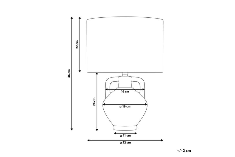 Bralad Bordlampe 46 cm E27 - Hvid - Belysning - Lamper & indendørsbelysning - Sengelampe - Sengelampe bord