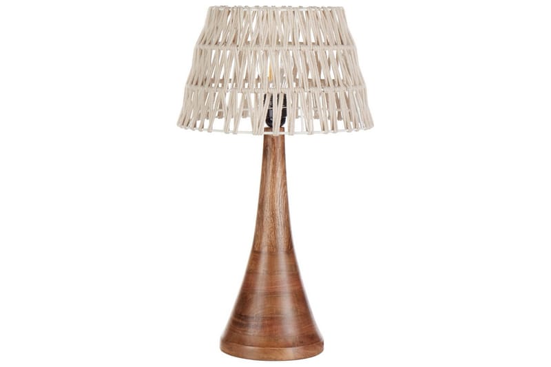 Dalino Bordlampe 47 cm E27 - Mørkt træ/Beige - Belysning - Lamper & indendørsbelysning - Sengelampe - Sengelampe bord