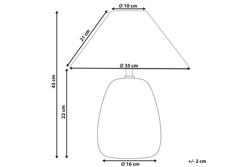 Formentera Bordlampe 43 cm E27 - Flerfarvet - Belysning - Lamper & indendørsbelysning - Sengelampe - Sengelampe bord